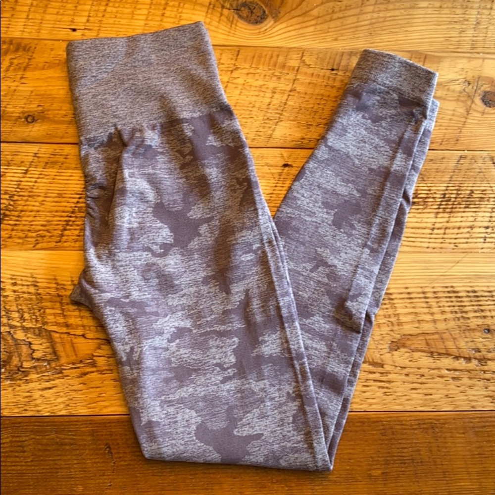 Purple camo leggings from Gymshark